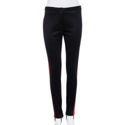 Pre Owned Gucci Black Jersey Logo Band Detail Technical Leggings M