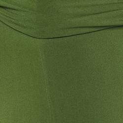 Pre Owned فستان ماكسي غوتشي كريب ديرابيه أخضر بلا أكمام مقاس متوسط - ميديوم