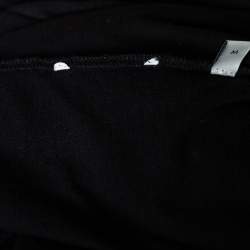 Pre Owned تي شيرت غوتشي قطن ممزق أسو د بطباعة الشعار ونمط واسع مقاس متوسط - ميديوم