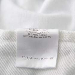 Pre Owned Gucci White Denim Logo Printed Mini Skirt M