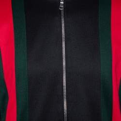 Gucci Black Jersey Web Stripe Detail Technical Bomber Jacket S