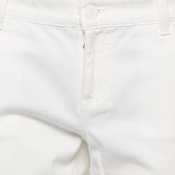 Pre Owned Gucci White Cotton Monogram Owl Detail Skinny Leggings M 