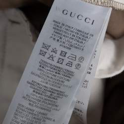 Gucci Khaki Cotton Contrast Stripe Logo Trim Detail Trousers L 