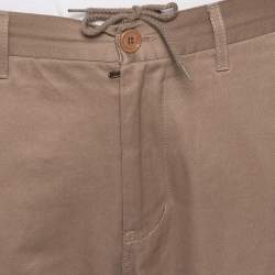 Gucci Khaki Cotton Contrast Stripe Logo Trim Detail Trousers L 