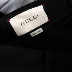 Pre Owned Gucci Black Stretch Cotton Lace Trimmed Skinny Pants S