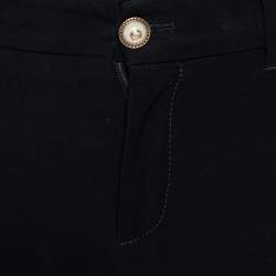 Pre Owned Gucci Black Stretch Cotton Lace Trimmed Skinny Pants S