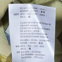 Pre Owned Gucci Green Parasol Print Silk Palazzo Trousers L