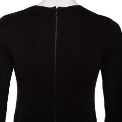 Pre Owned Gucci Black Silk Knit Chevron Print Flared Maxi Dress S