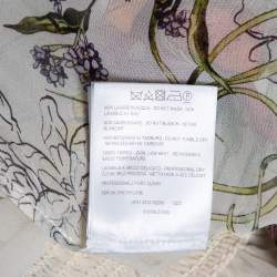 مملوكة مسبقًا بلوزة غوتشي حرير كريب بطبعة زهور بيضاء مقاس صغير - سمول