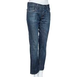 Pre Owned Gucci Blue Denim Zipped Pocket Detail Jeans L 