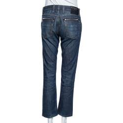 Pre Owned Gucci Blue Denim Zipped Pocket Detail Jeans L 