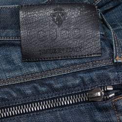 Pre Owned Gucci Blue Denim Zipped Pocket Detail Jeans L 
