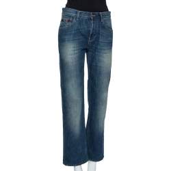 Pre Owned Gucci Blue Denim Faded Effect Regular Fit Jeans M
