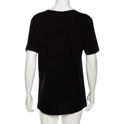 Gucci Black Washed Out Logo Cotton Oversized T-shirt S