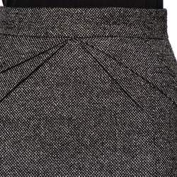 Pre Owned Gucci Grey Wool Pleated Waist Detail Pencil Skirt S
