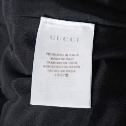 Gucci Black Wool Pleated Overlay Detail Pencil Skirt S