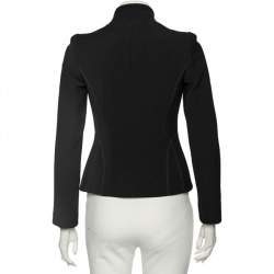 Pre Owned Gucci Black Wool Outline Stitch Detailed Blazer XS