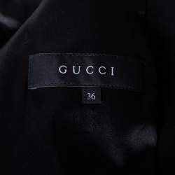 Pre Owned Gucci Black Wool Outline Stitch Detailed Blazer XS