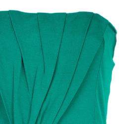 Pre Owned Gucci Green Strapless Gathered Cocktail Dress M