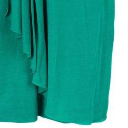 Pre Owned Gucci Green Strapless Gathered Cocktail Dress M