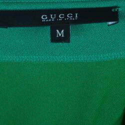 Pre Owned Gucci Green Strapless Gathered Cocktail Dress M