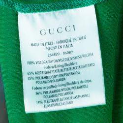 Pre Owned Gucci Green Strapless Gathered Cocktail Dress M