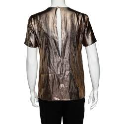 Gucci Metallic Lamé Short Sleeve Top S