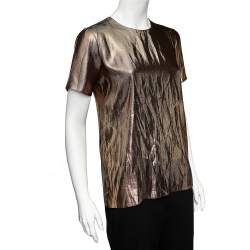 Gucci Metallic Lamé Short Sleeve Top S