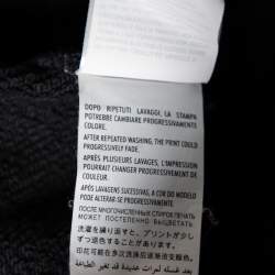 Pre Owned Gucci Black Printed Cotton Distressed Detailed Crew Neck Sweatshirt XS