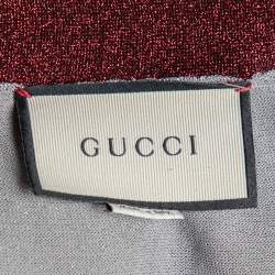 Pre Owned Gucci Multicolor Lurex Knit Button Front V-Neck Cardigan L