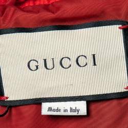 Pre Owned Gucci Black Leather Hollywood Embroidered Bomber Jacket S
