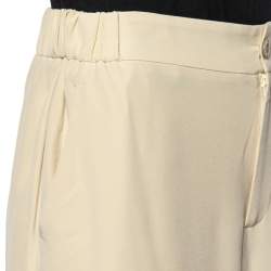 Pre Owned Gucci Cream Silk Web Stripe Detail Culottes M