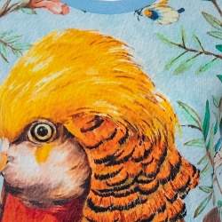 Pre Owned تي شيرت غوتشي وركر أزرق مطبوع بأكمام قصيرة مقاس صغير - سمول