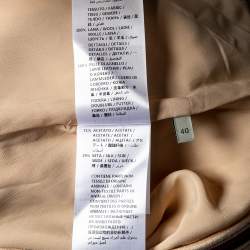 Pre Owned Gucci Cream Striped Wool Horsebit Detail Midi Skirt S
