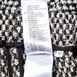 Pre Owned Gucci Black Tweed Web Trim Knee Length Skirt S