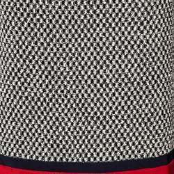 Pre Owned Gucci Black Tweed Web Trim Knee Length Skirt S