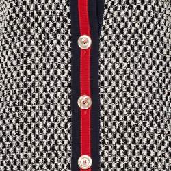Pre Owned Gucci Monochrome Tweed Contrast Stripe Trim Sleeveless Vest S