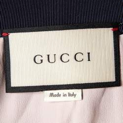 Pre Owned Gucci Monochrome Tweed Contrast Stripe Trim Sleeveless Vest S