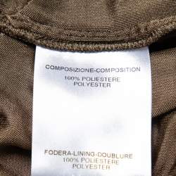 Pre Owned Gucci Brown Jersey Ruched Detail Fitted Skirt S