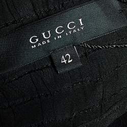 Pre Owned Gucci Black Silk Elastic Waist Pants M