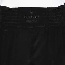 Pre Owned Gucci Black Silk Elastic Waist Pants M