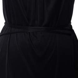 Gucci Black Crepe Buckle Neck Detailed Wrap Dress M