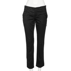 Gucci Black Denim Criss-Cross Lace Detailed Jeans M