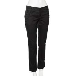 Gucci Black Denim Criss-Cross Lace Detailed Jeans M