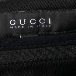 Gucci Black Denim Criss-Cross Lace Detailed Jeans M