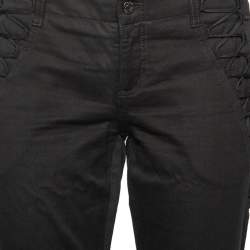 Gucci Black Denim Criss-Cross Lace Detailed Jeans M