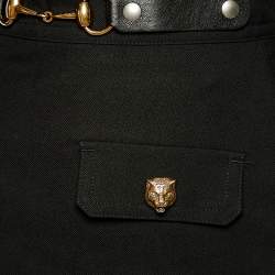 Pre Owned Gucci Black Wool Horsebit Detail Mini Skirt S