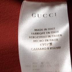 Pre Owned Gucci Burnt Orange Silk Sleeveless Draped Top M