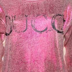 Pre Owned Gucci Cream Crackled Print Cotton Blind for Love Sweatshirt S