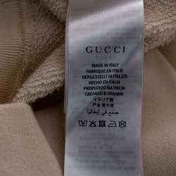 Pre Owned Gucci Cream Crackled Print Cotton Blind for Love Sweatshirt S